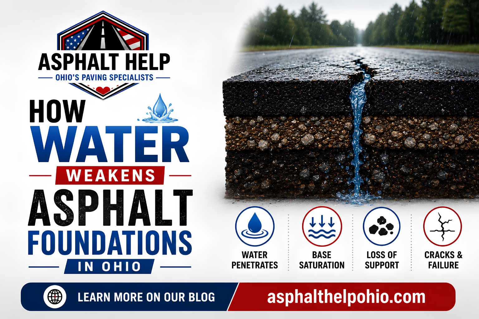 How Water Weakens Asphalt Foundations in Ohio