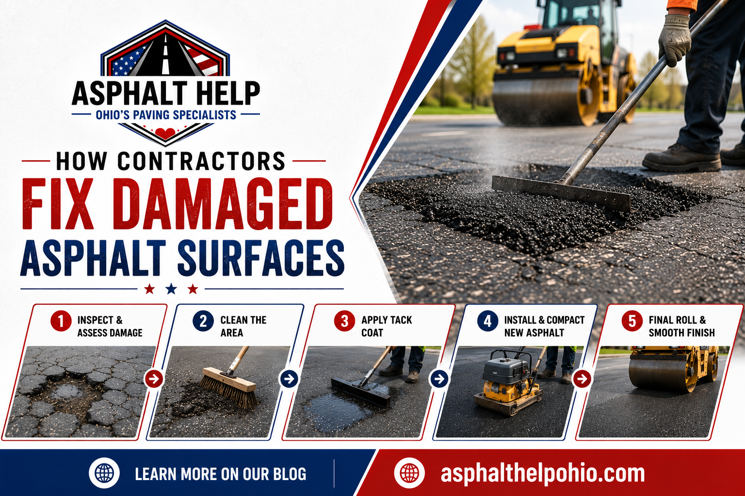 How Contractors Fix Damaged Asphalt Surfaces