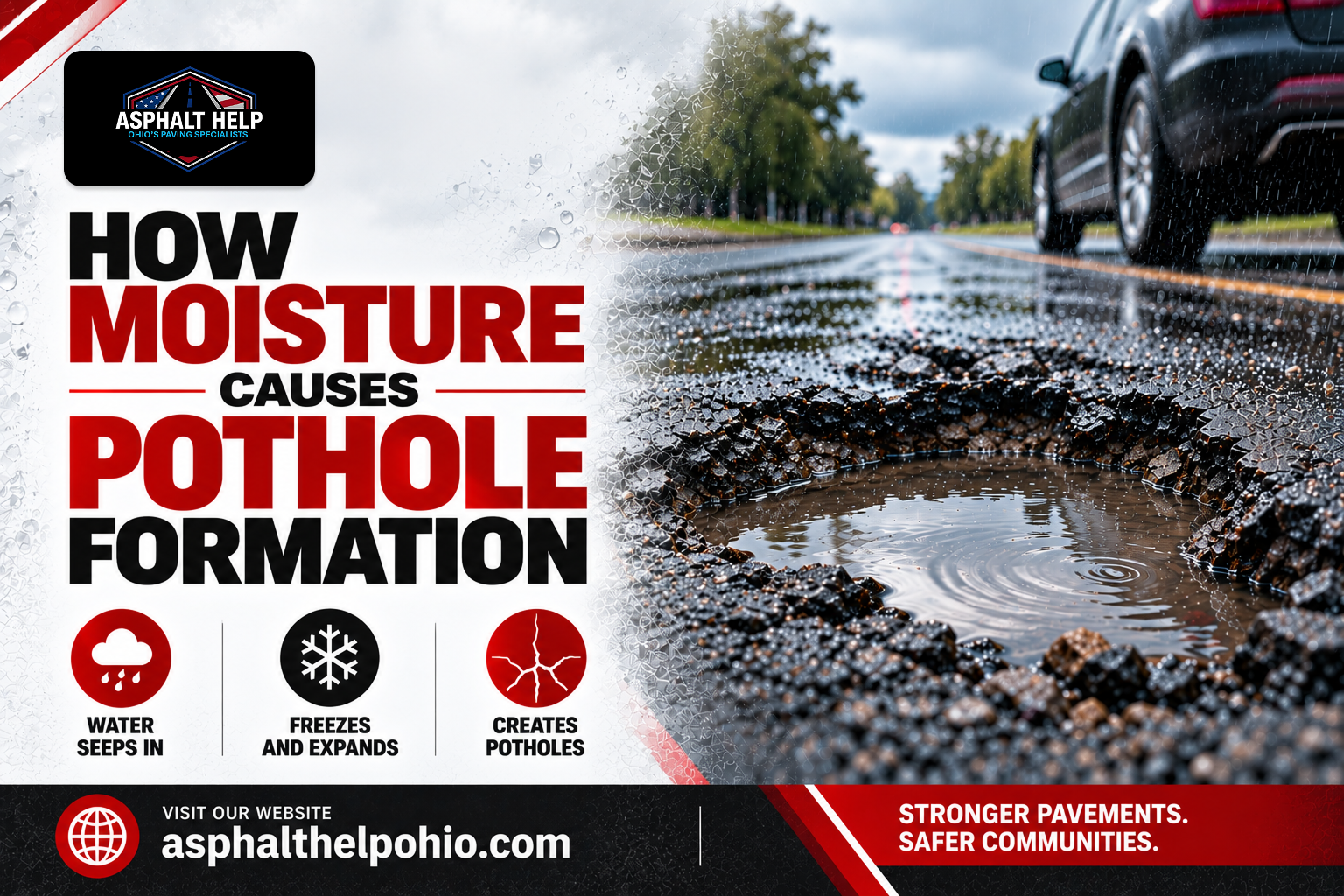 How Moisture Causes Pothole Formation