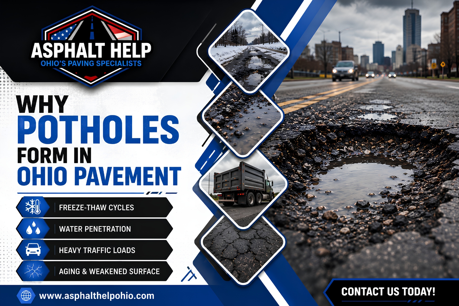Why Potholes Form in Ohio Pavement